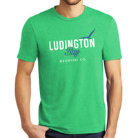 Ludington Bay Brewing Co. Men's Text T-Shirt - Green Frost